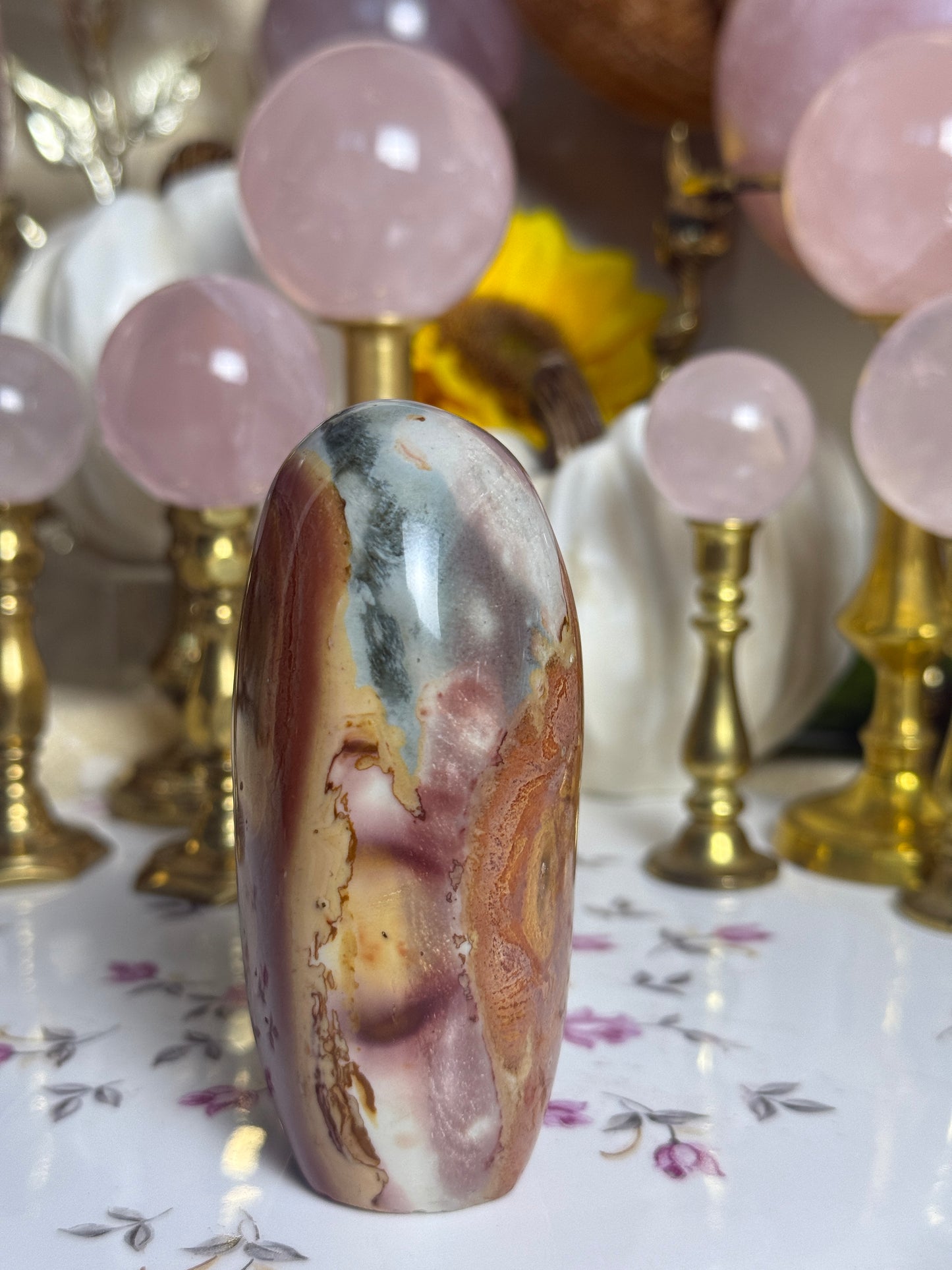 Blush Rose Rainbow Toned Polychrome Jasper Freeform 🎀