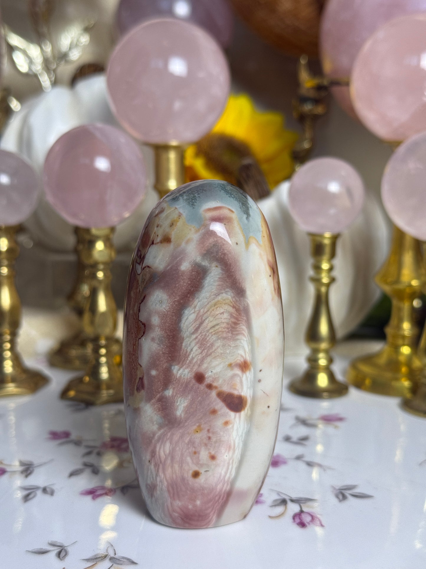 Blush Rose Rainbow Toned Polychrome Jasper Freeform 🎀