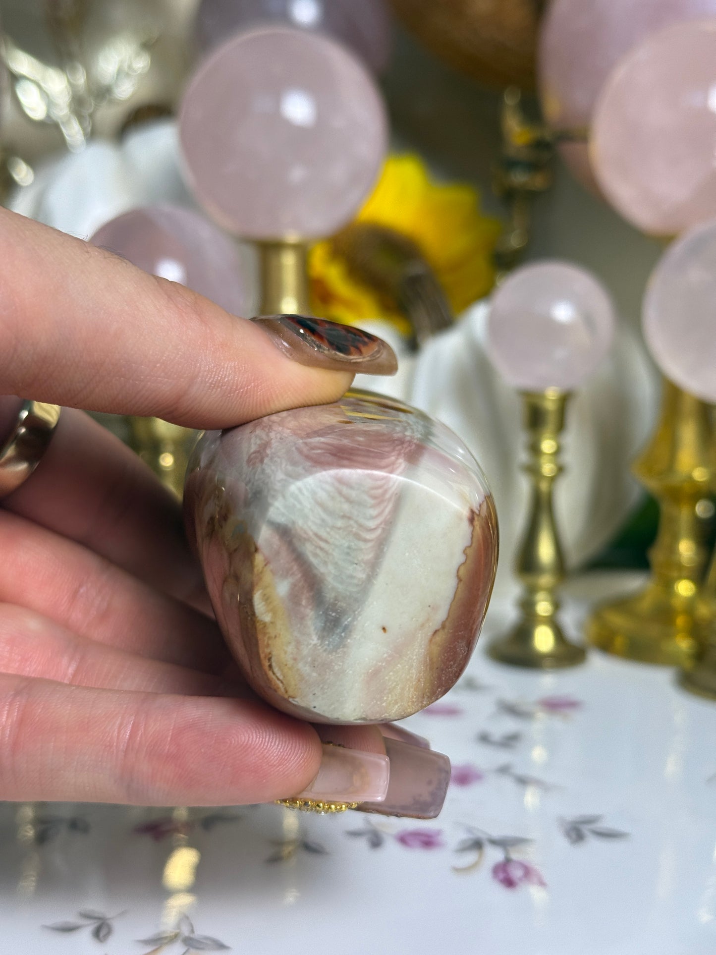 Blush Rose Rainbow Toned Polychrome Jasper Freeform 🎀