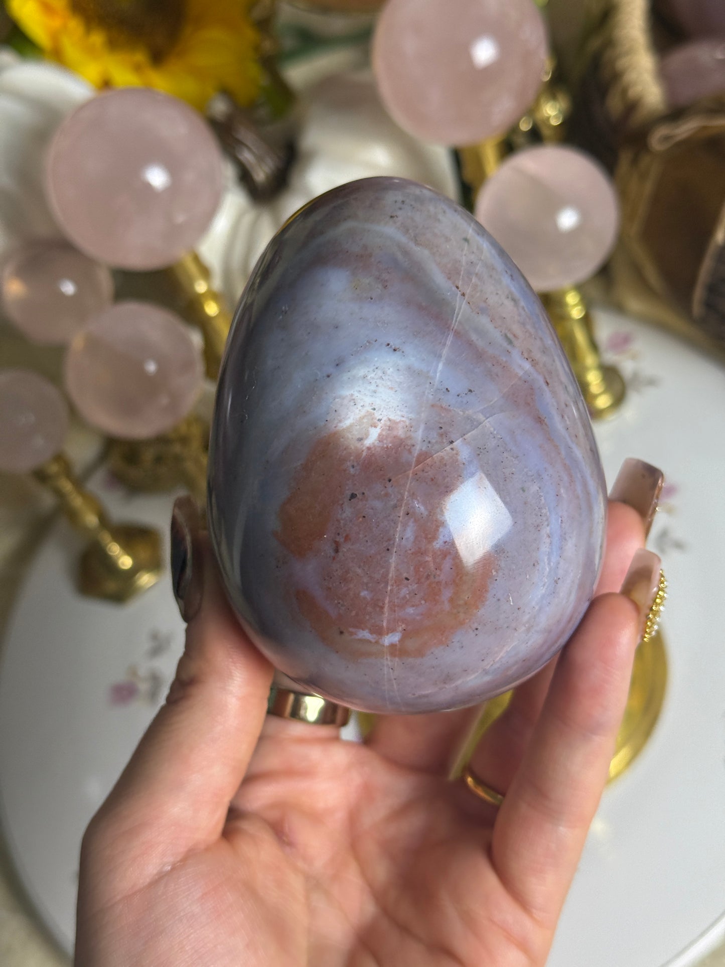 Lavender Periwinkle Sea Jasper Egg✨