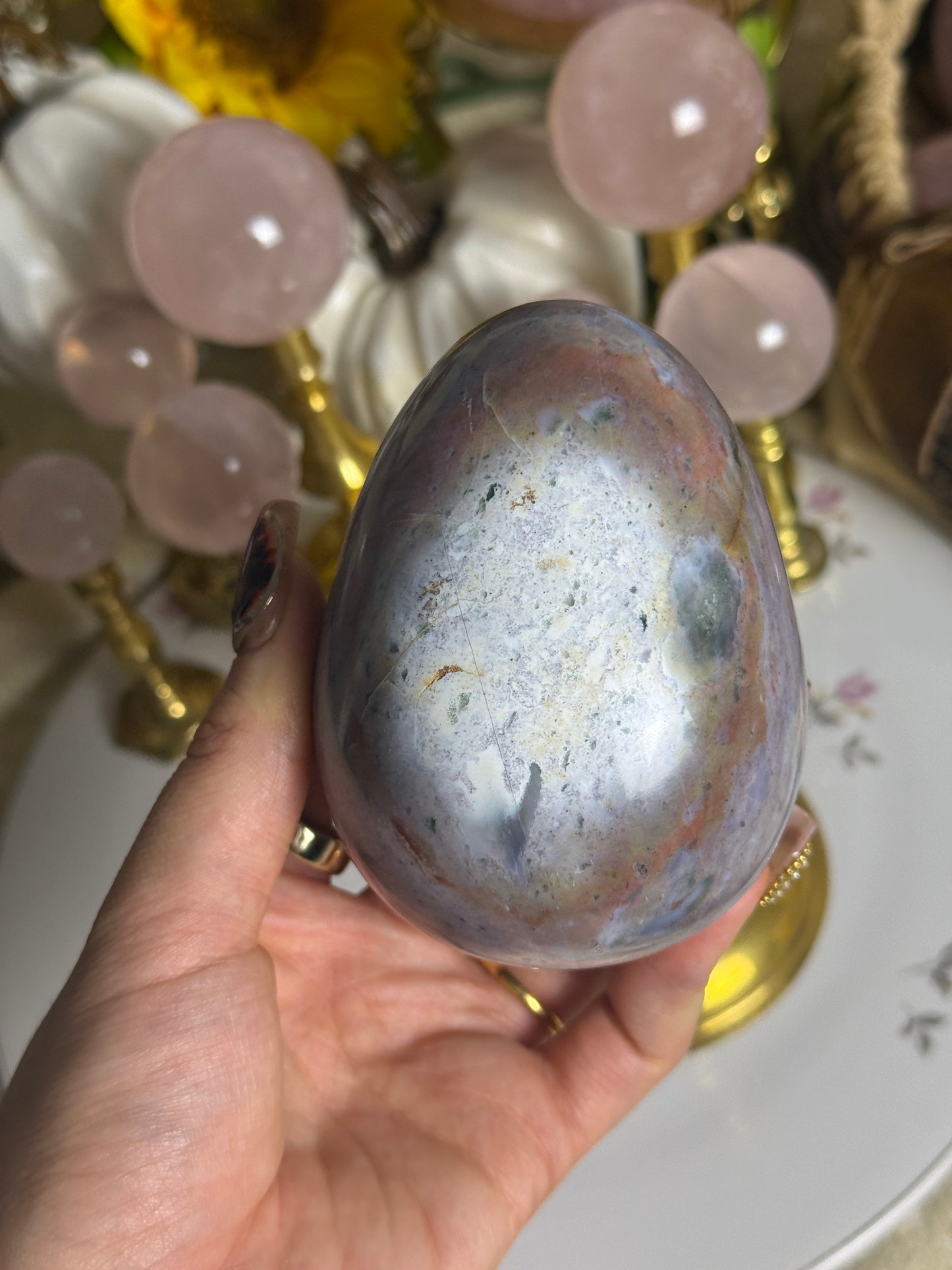 Lavender Periwinkle Sea Jasper Egg✨