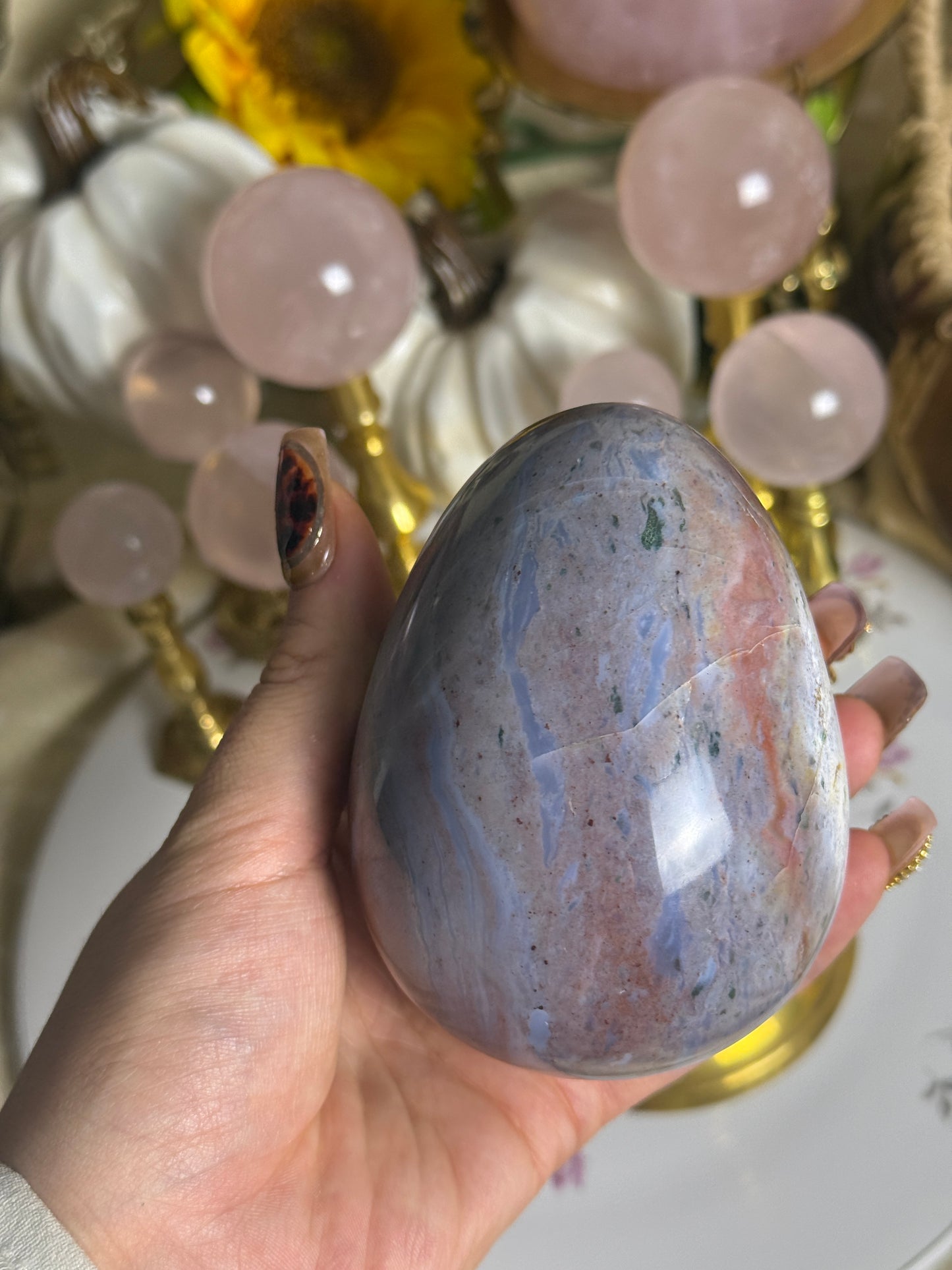 Lavender Periwinkle Sea Jasper Egg✨