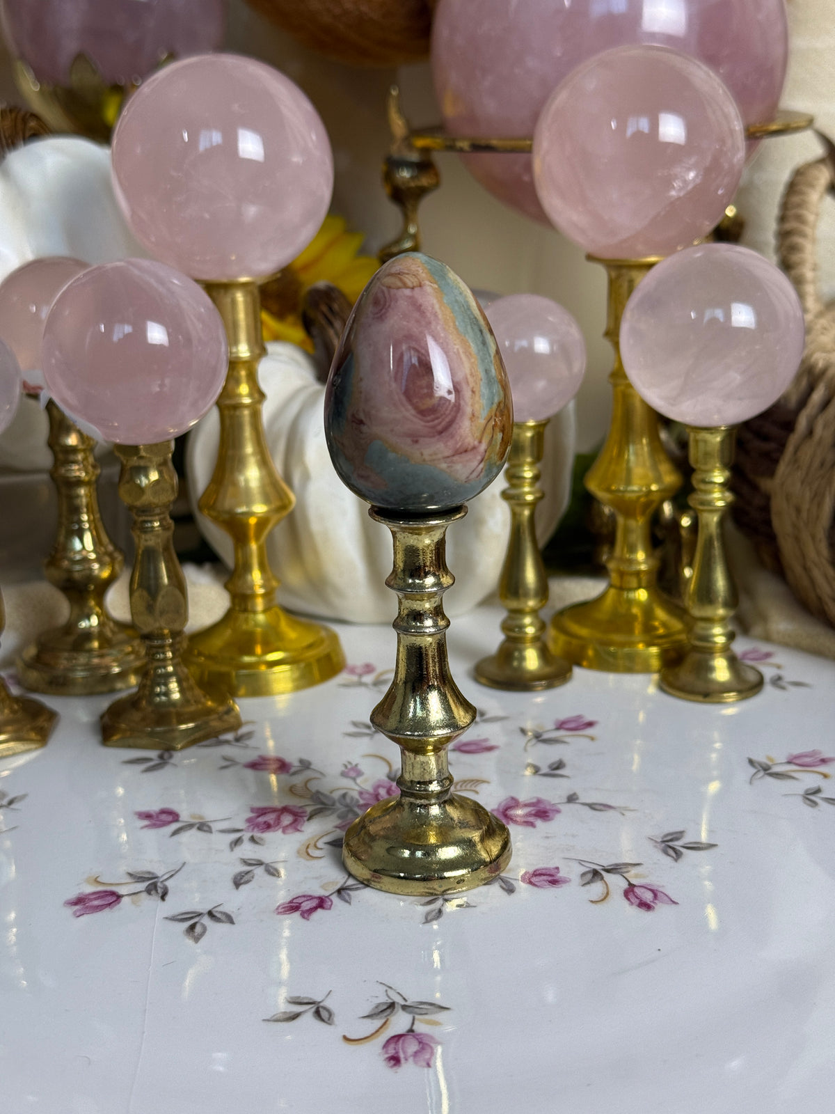 Swirly Pink Toned Polychrome Jasper Mini Egg 🎀