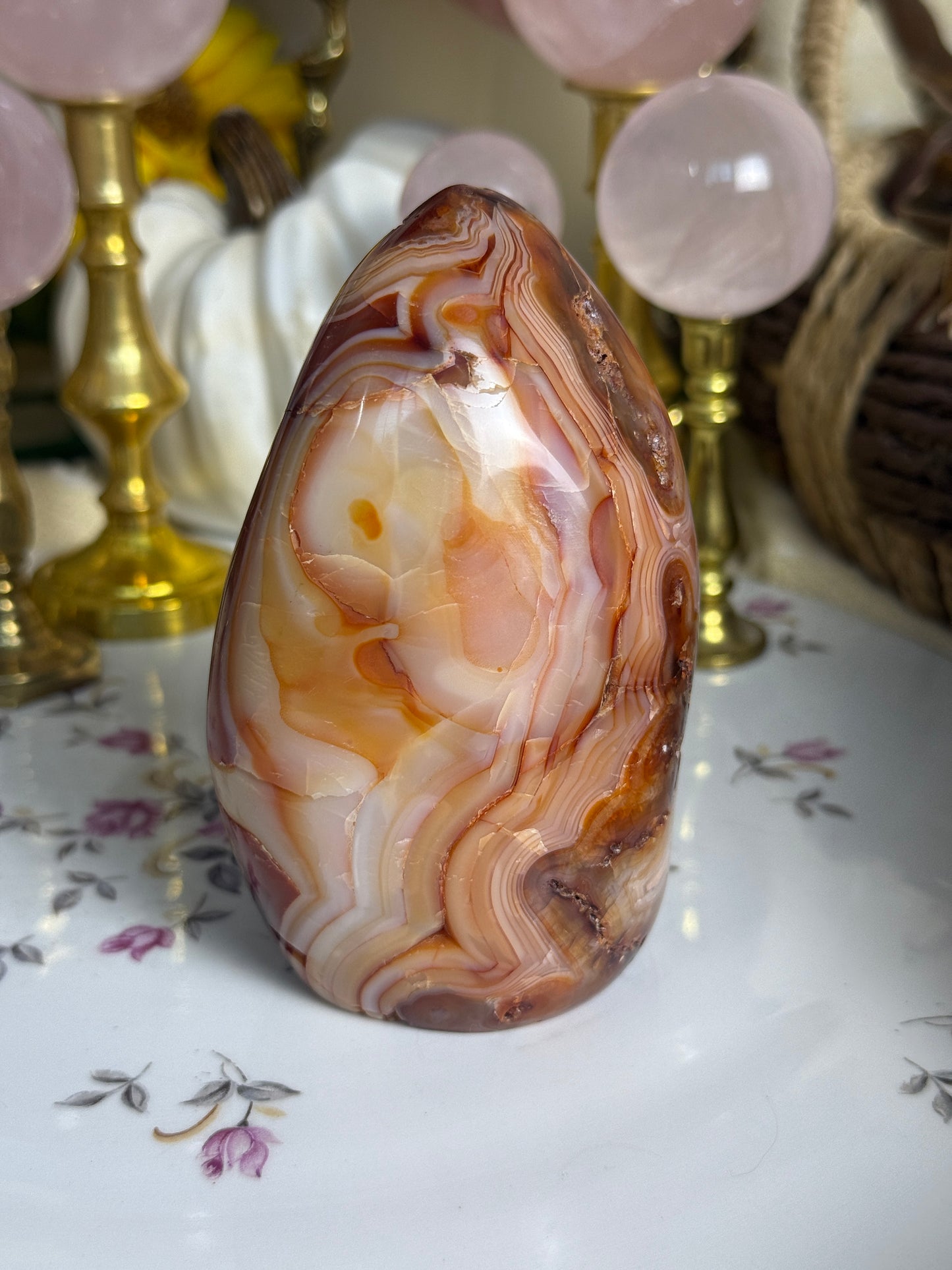 UNREAL Peachy Banded Carnelian Freeform