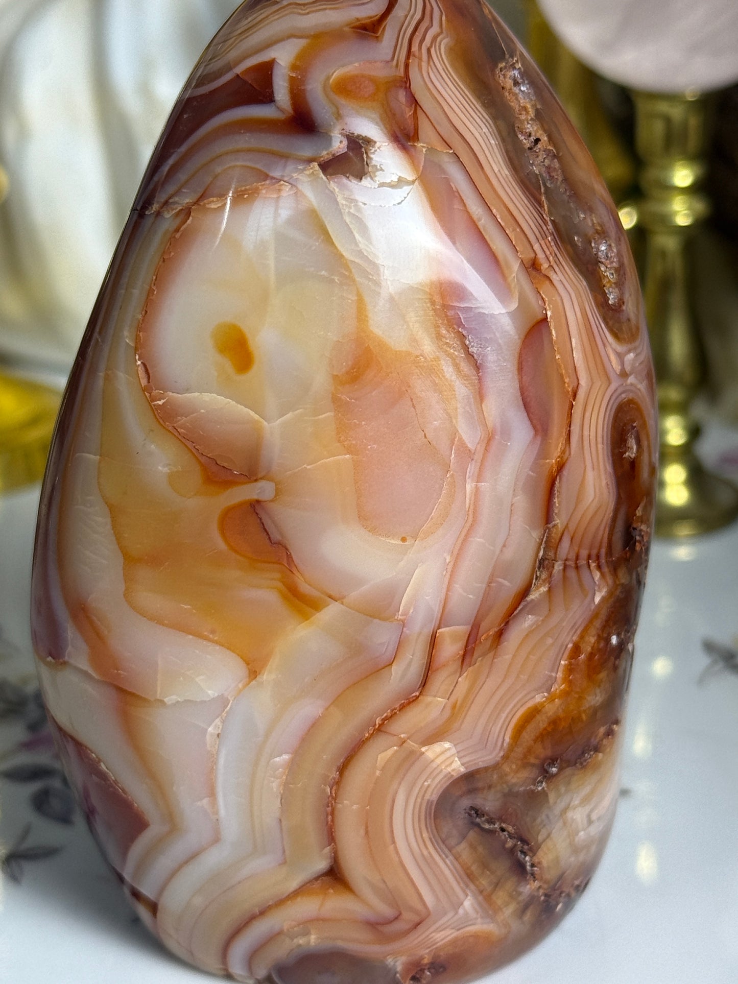 UNREAL Peachy Banded Carnelian Freeform