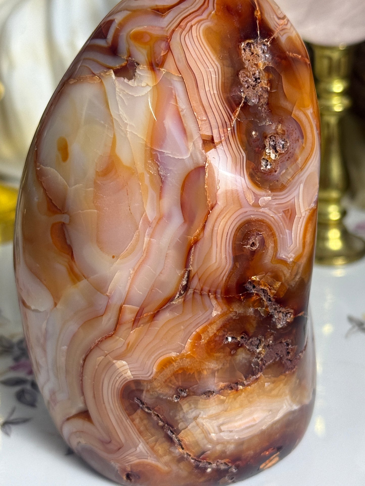 UNREAL Peachy Banded Carnelian Freeform