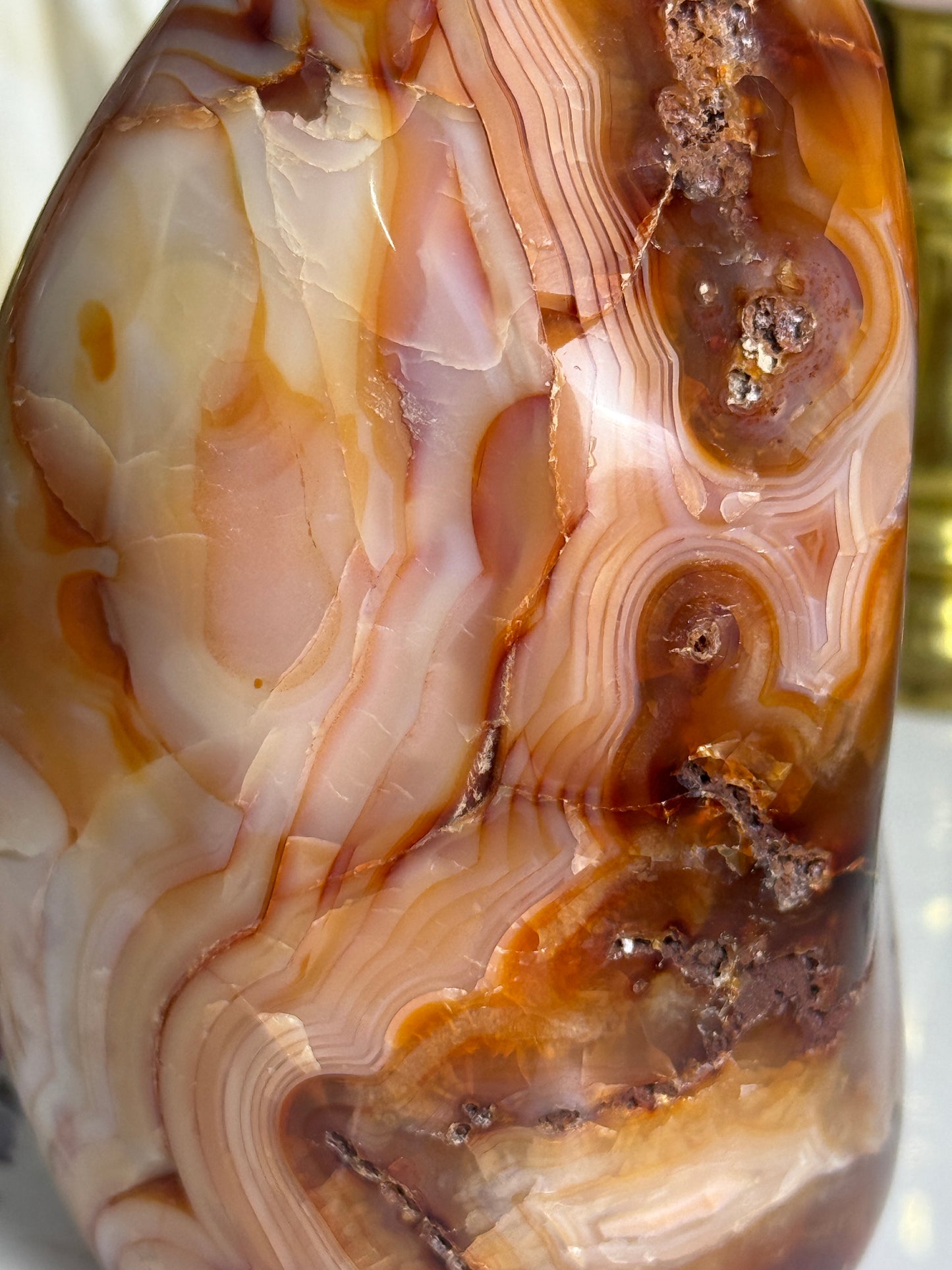 UNREAL Peachy Banded Carnelian Freeform