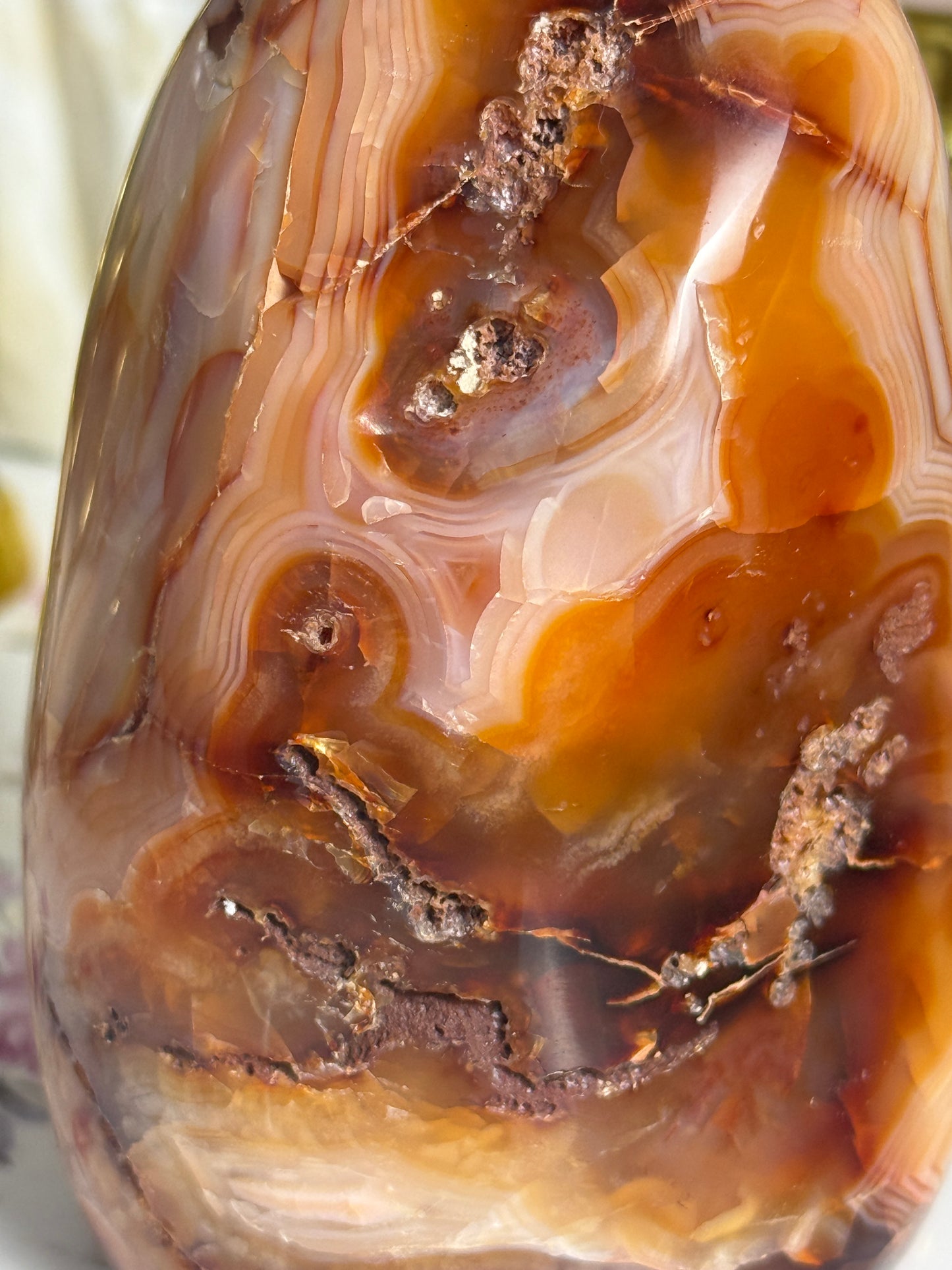 UNREAL Peachy Banded Carnelian Freeform