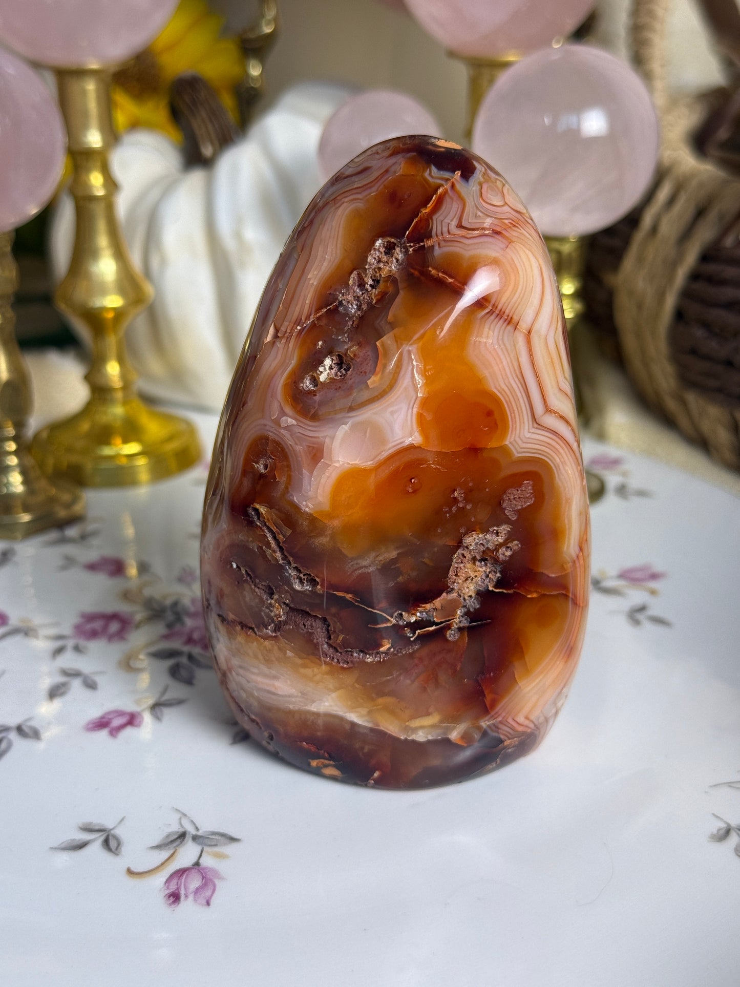 UNREAL Peachy Banded Carnelian Freeform