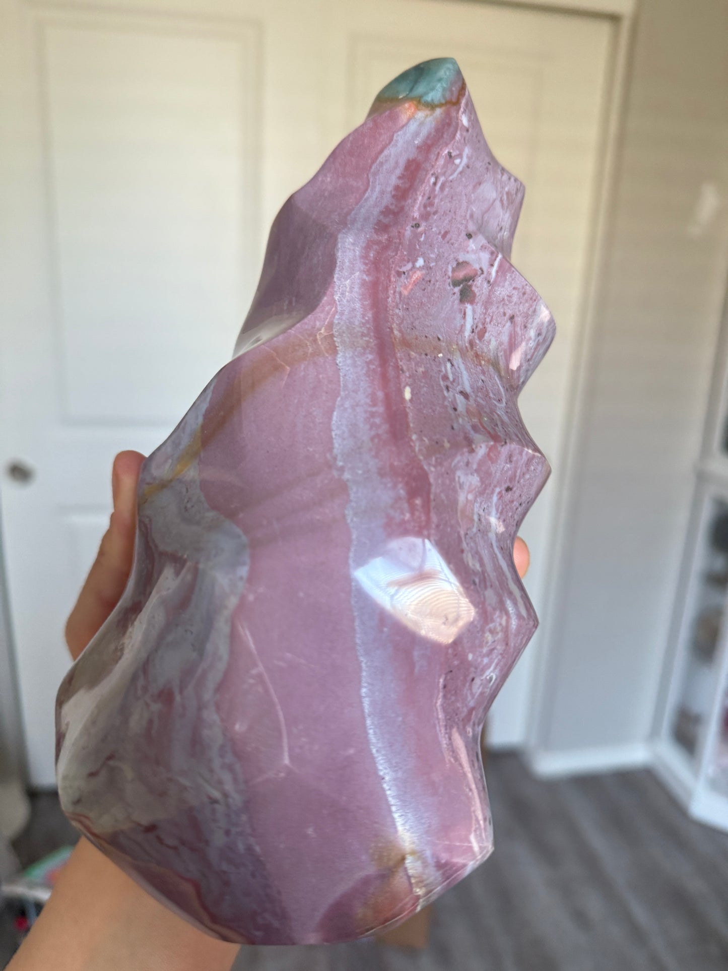 XL Pink Sea Jasper Flame-RESERVED