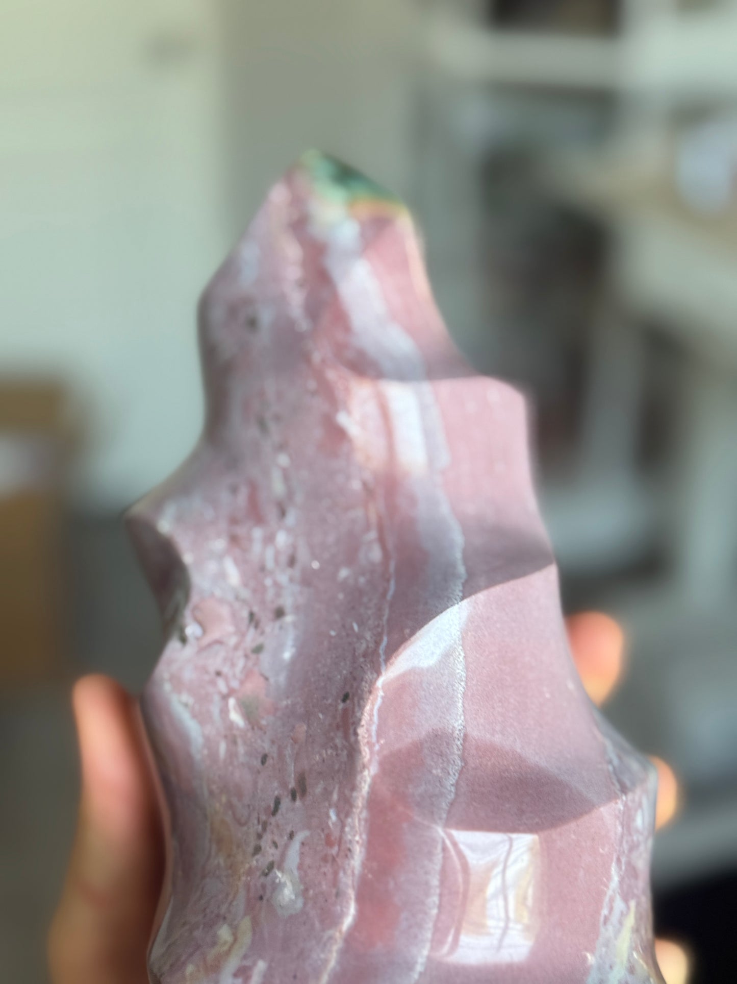 XL Pink Sea Jasper Flame-RESERVED