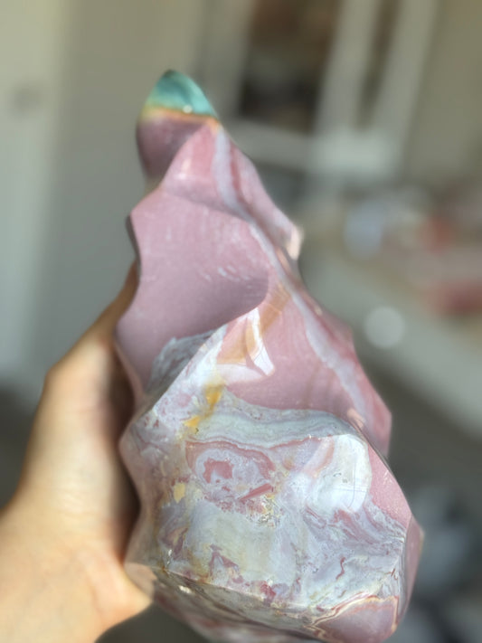 XL Pink Sea Jasper Flame-RESERVED