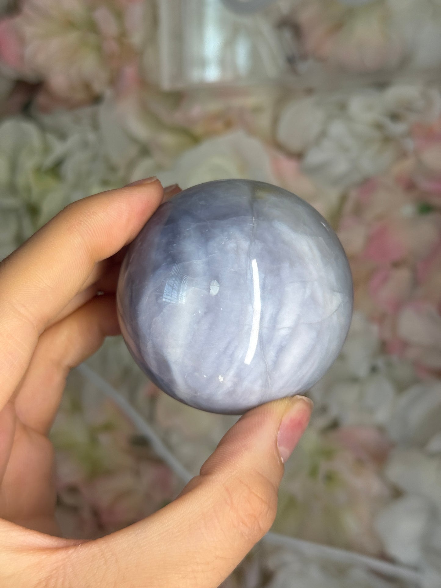 Blue Plume Agate Sphere