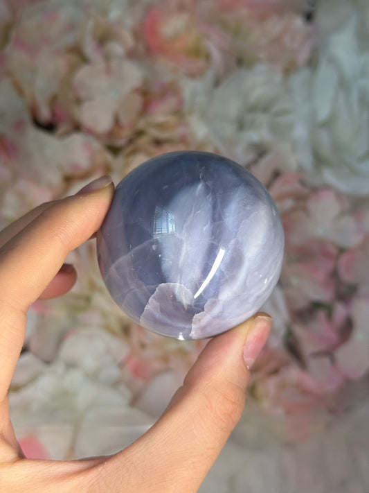 Blue Plume Agate Sphere