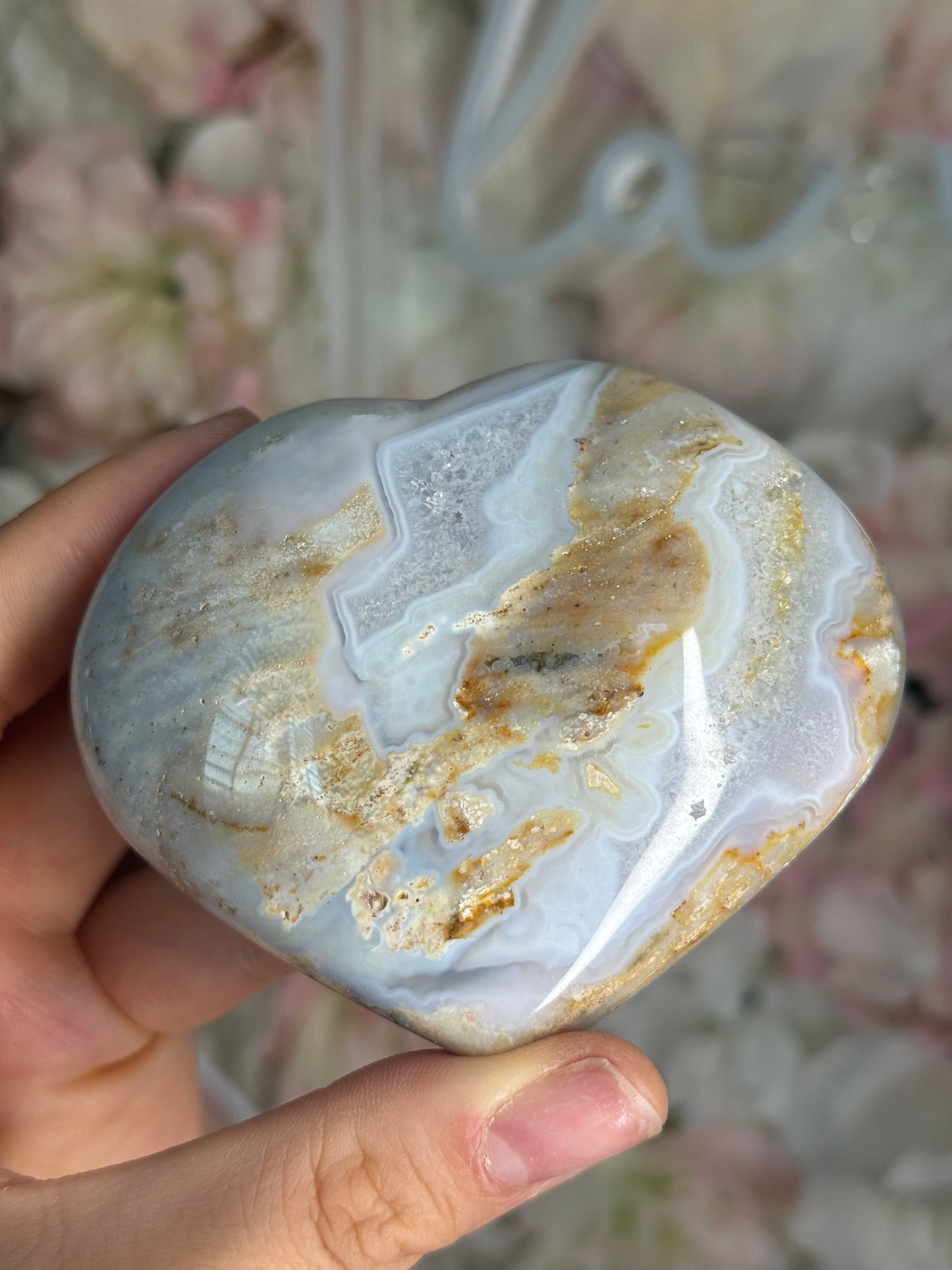 Flower Agate Heart