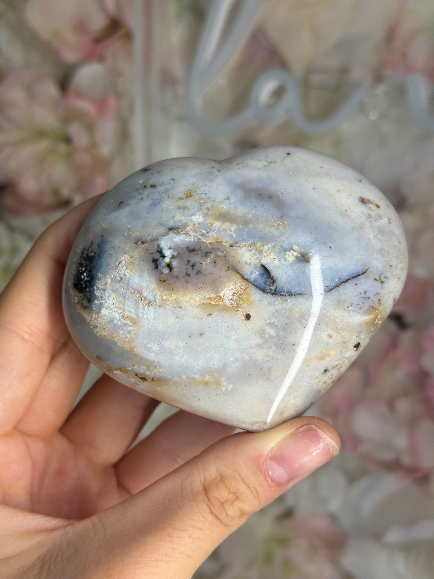Flower Agate Heart