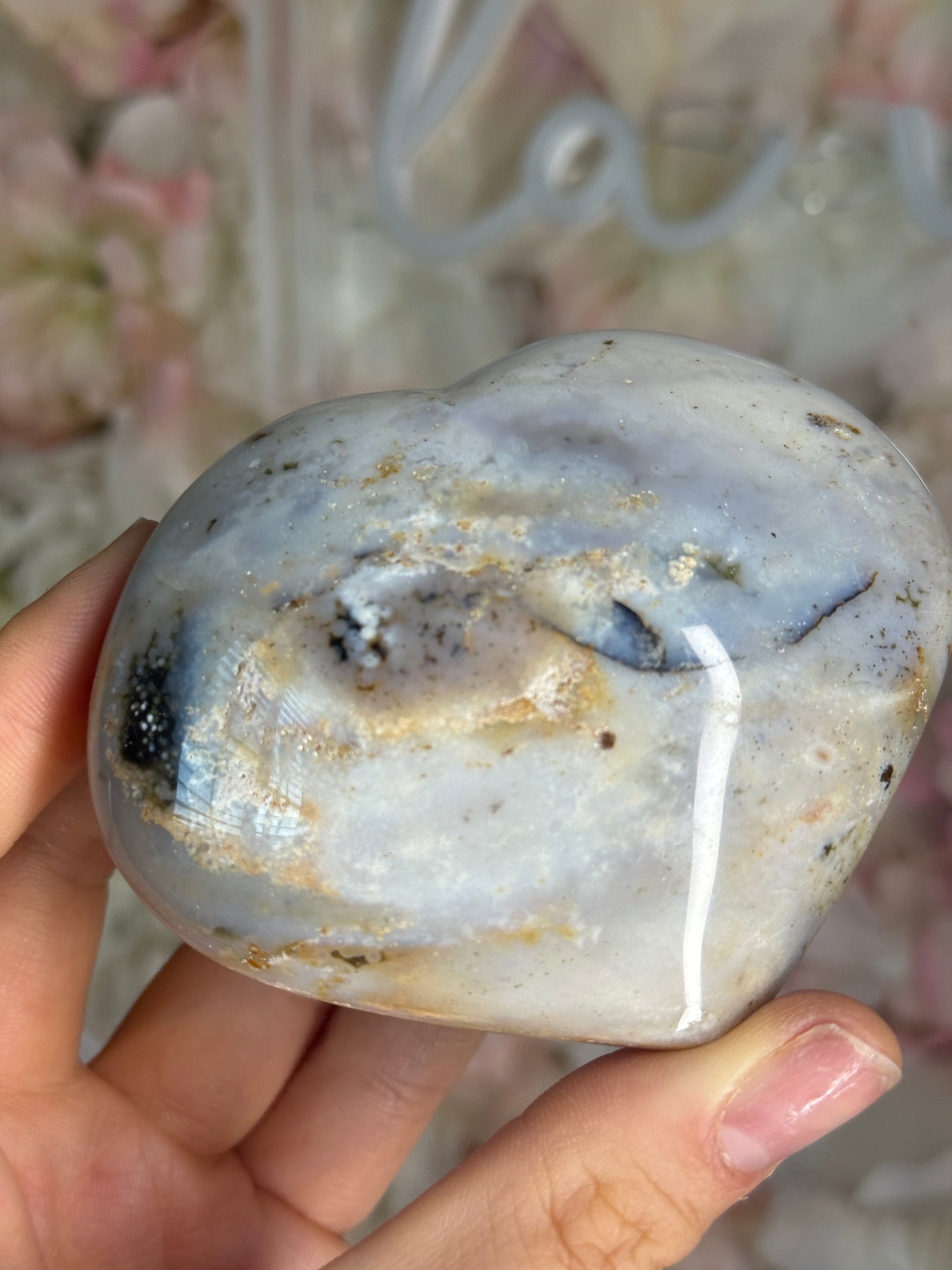 Flower Agate Heart