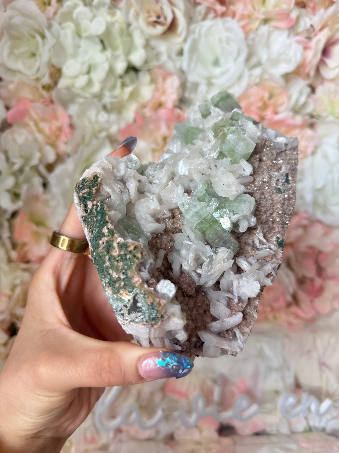 Green Apothyllite and Heulandite Speciman