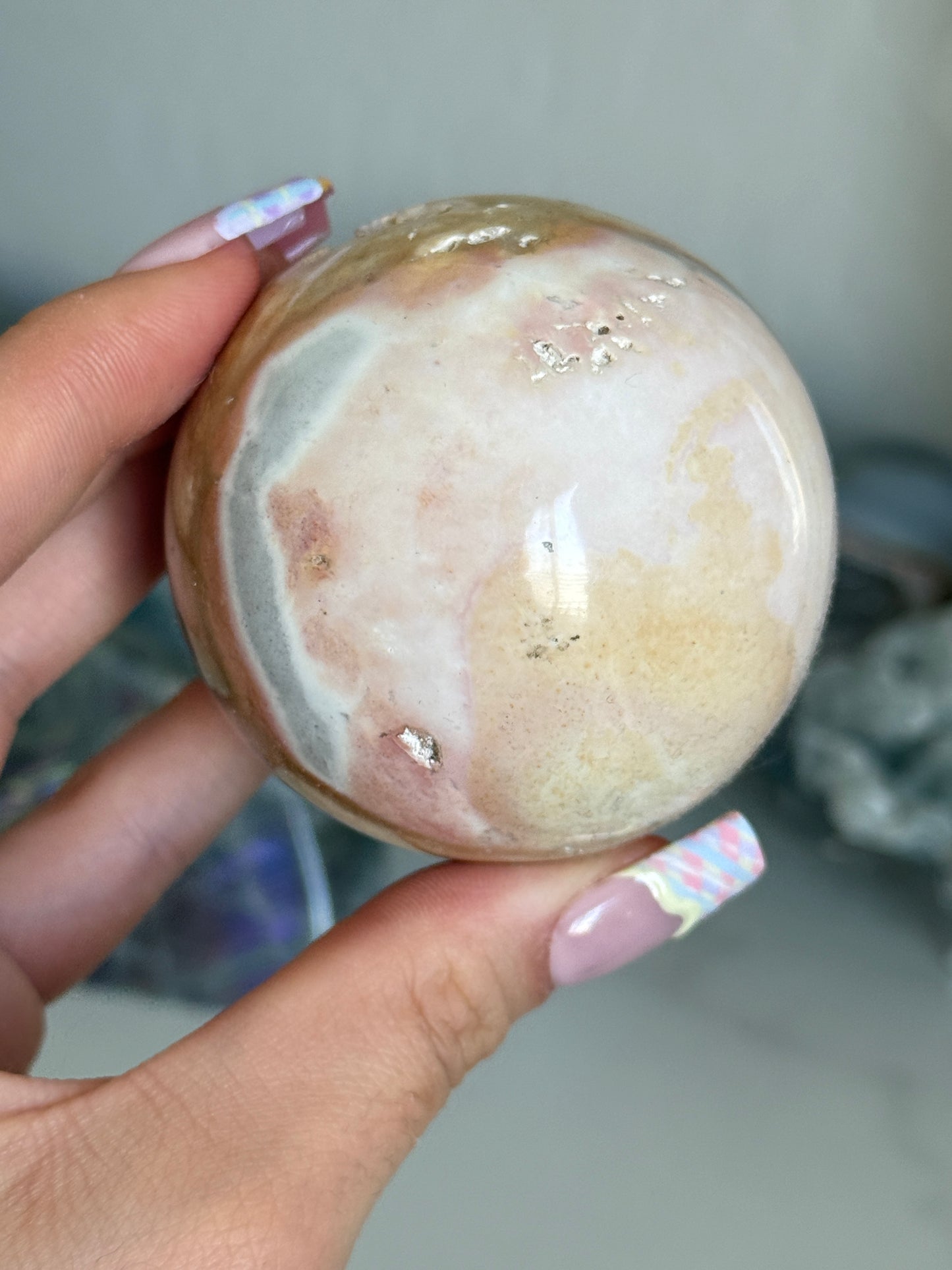 Yellow Coral Sea Jasper Sphere