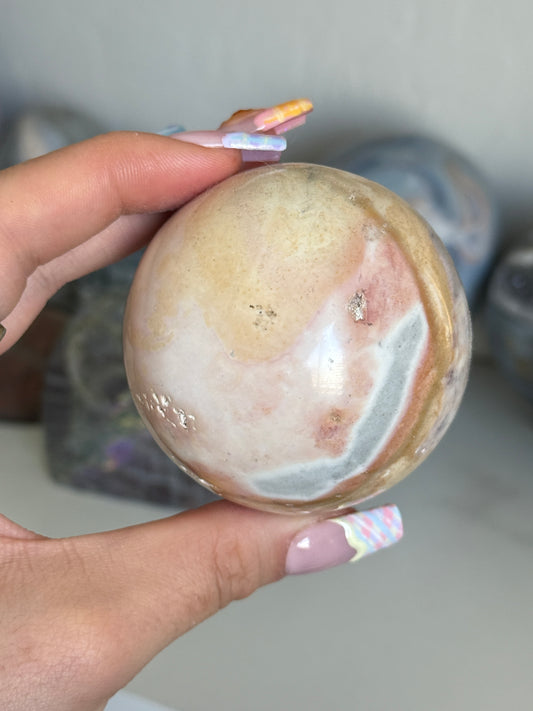 Yellow Coral Sea Jasper Sphere