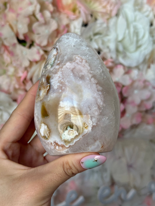 Pink Plume flower agate Freeform