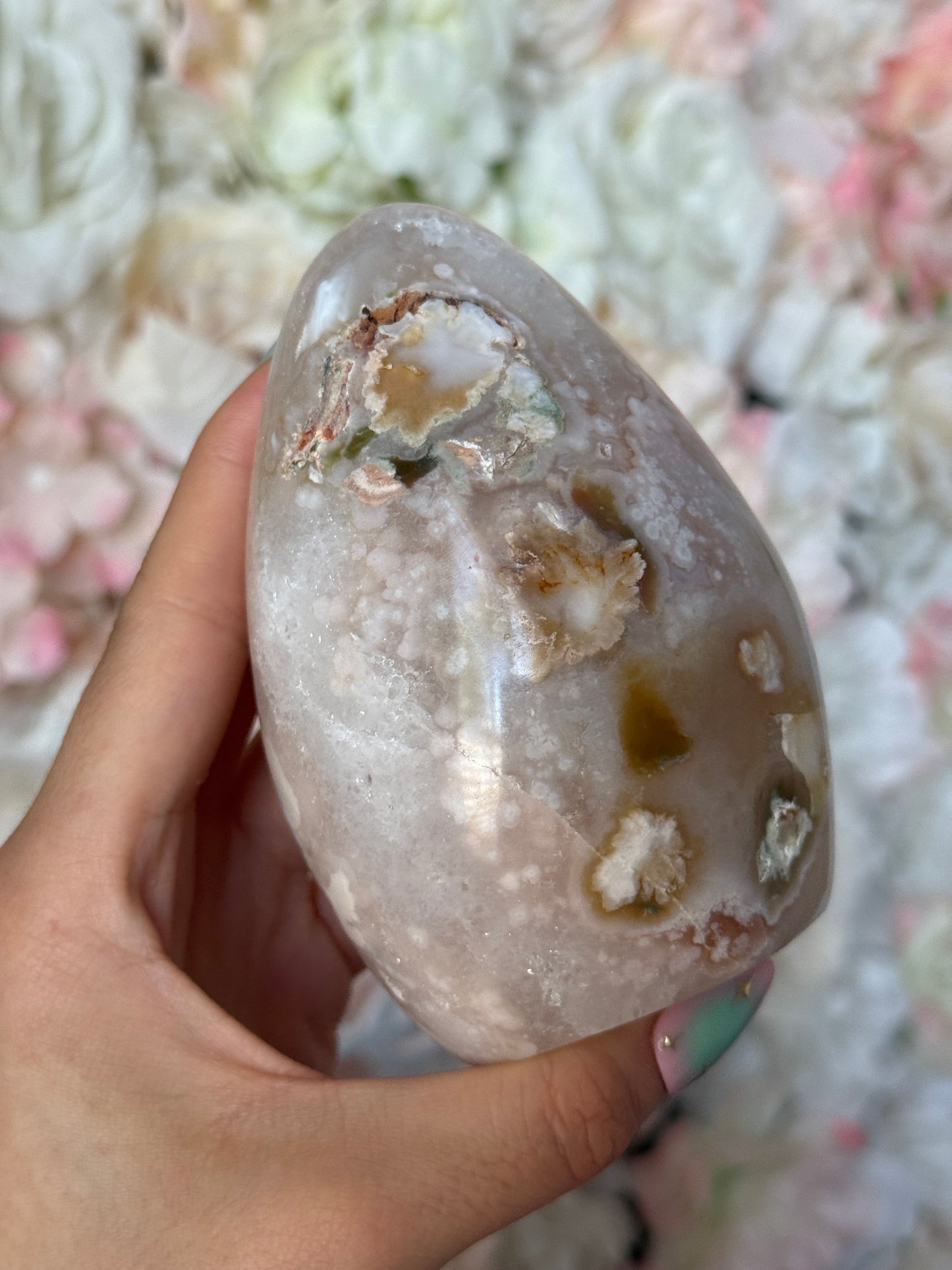 Pink Plume flower agate Freeform