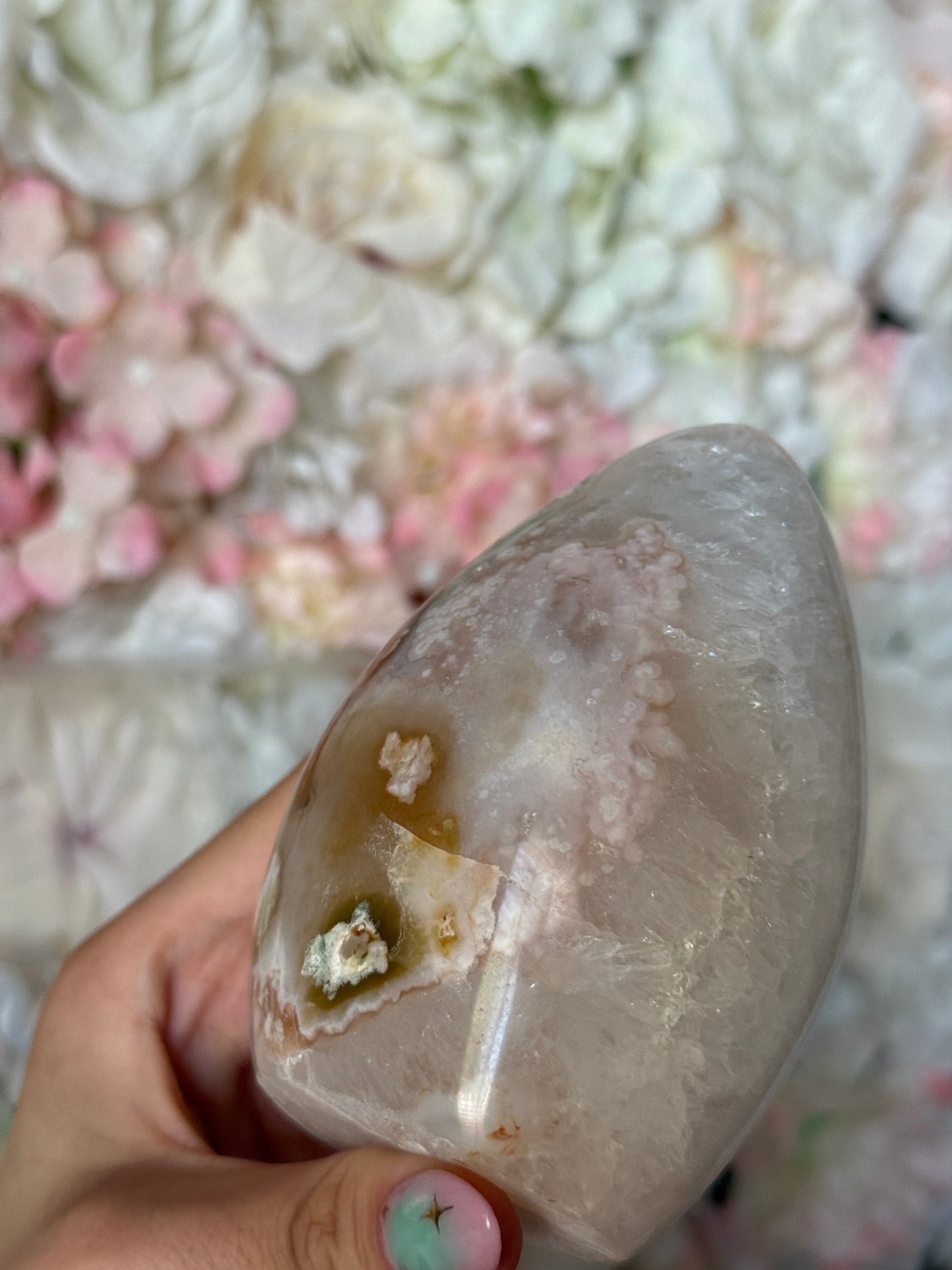 Pink Plume flower agate Freeform