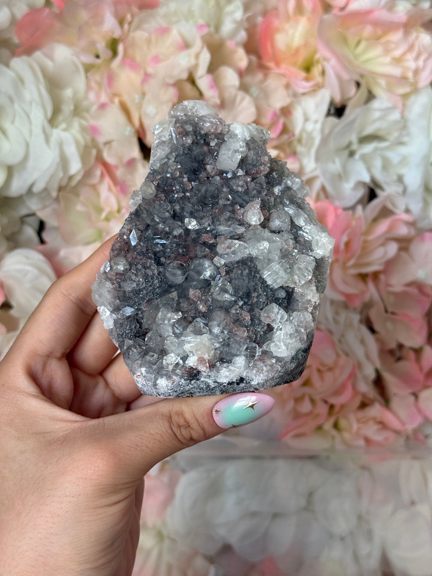 Dazzling Grey  Chalcedony Apothyllite Speciman ✨😍